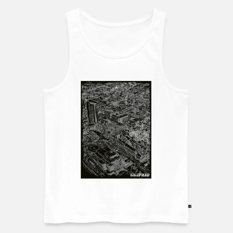 Leipzig Birdeye - Männer Premium Bio Tank Top - Weiß