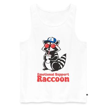 Emotionaler Waschbär - Männer Premium Bio Tank Top - Weiß - Vorne - Michal (187cm)