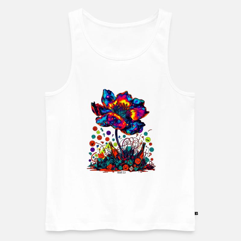 Cosmic Reset Bloom 2.0 - Männer Premium Bio Tank Top - Weiß