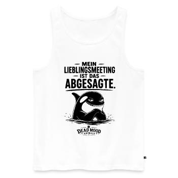 Lustiges Orca Meeting | Büro Humor & Homeoffice - Männer Premium Bio Tank Top - Weiß - Vorne - Michal (187cm)