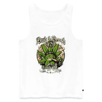   chill immer - Männer Premium Bio Tank Top - Weiß - Vorne - Michal (187cm)