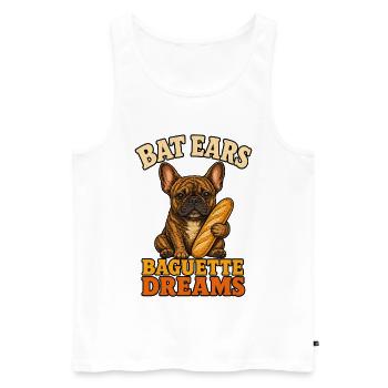 Bat Ears Frenchie Baguette Träume - Männer Premium Bio Tank Top - Weiß - Vorne - Michal (187cm)