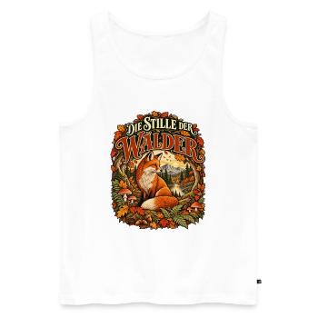 Die Stille der Wälder - Männer Premium Bio Tank Top - Weiß - Vorne - Michal (187cm)