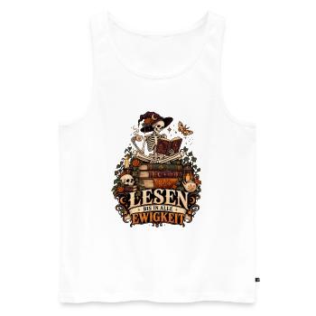Lesen bis in alle Ewigkeit - Männer Premium Bio Tank Top - Weiß - Vorne - Michal (187cm)