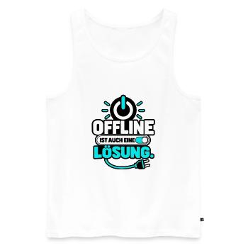 Offline ist auch eine Lösung - Männer Premium Bio Tank Top - Weiß - Vorne - Michal (187cm)