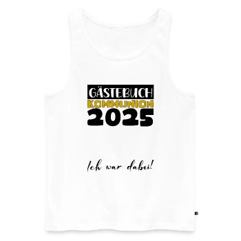 Communion 2025 Guest Book Gift Girls Boys - Men's Premium Organic Tank Top - white - Front - AI Model Male 178 light (178cm)