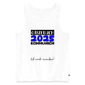 Communion 2025 Guest Book Gift Girls Boys - Men's Premium Organic Tank Top - white - Front - AI Model Male 178 light (178cm)