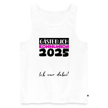 Communion 2025 Guest Book Gift Girls Boys - Men's Premium Organic Tank Top - white - Front - AI Model Male 178 light (178cm)
