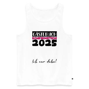 Confirmation 2025 Guest Book Decoration Girls Boys - Men's Premium Organic Tank Top - white - Front - AI Model Male 178 light (178cm)