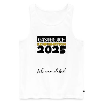 Confirmation 2025 Guest Book Decoration Girls Boys - Men's Premium Organic Tank Top - white - Front - AI Model Male 178 light (178cm)