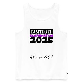 Confirmation 2025 Guest Book Decoration Girls Boys - Men's Premium Organic Tank Top - white - Front - AI Model Male 178 light (178cm)