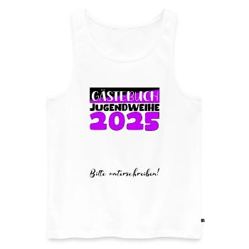 Jugendweihe 2025 Guestbook Gift Girls Boys - Men's Premium Organic Tank Top - white - Front - AI Model Male 178 light (178cm)