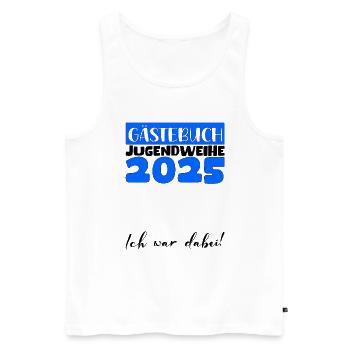 Jugendweihe 2025 Gästebuch Geschenk Mädchen Jungen - Männer Premium Bio Tank Top - Weiß - Vorne - Michal (187cm)