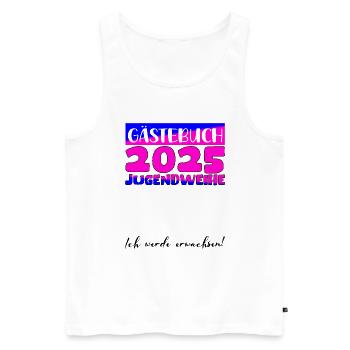 Jugendweihe 2025 Gästebuch Geschenk Mädchen Jungen - Männer Premium Bio Tank Top - Weiß - Vorne - Michal (187cm)