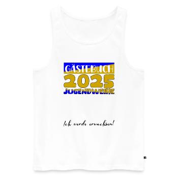Jugendweihe 2025 Gästebuch Geschenk Mädchen Jungen - Männer Premium Bio Tank Top - Weiß - Vorne - Michal (187cm)