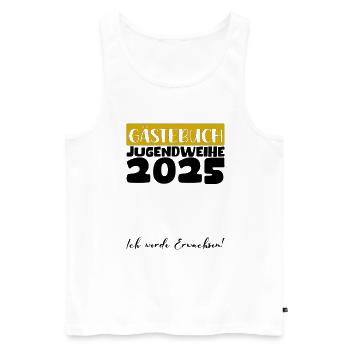 Jugendweihe 2025 Livre d’or Cadeau Filles Garçons - Débardeur bio Premium Homme - blanc - Devant - Michal (187cm)