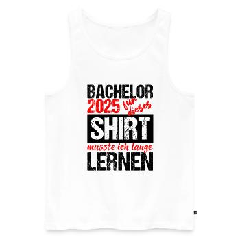 Bachelor 2025 Assez appris Cadeau Etudiant Uni - Débardeur bio Premium Homme - blanc - Devant - Michal (187cm)