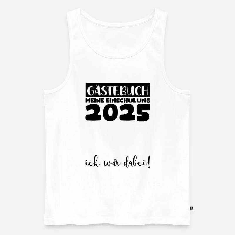 Gästebuch Einschulung 2025 Junge Mädchen Schulkind - Männer Premium Bio Tank Top - Weiß