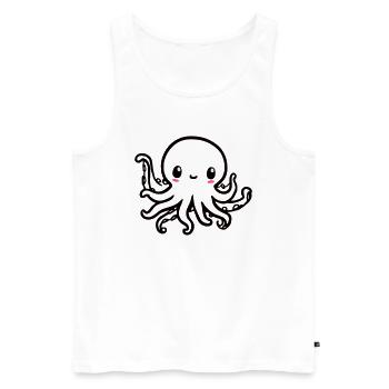 Niedlicher Octopus Kawaii - Männer Premium Bio Tank Top - Weiß - Vorne - Michal (187cm)