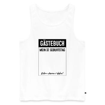 Gästebuch 37 Jahre alt 37. Geburtstag - Männer Premium Bio Tank Top - Weiß - Vorne - Michal (187cm)