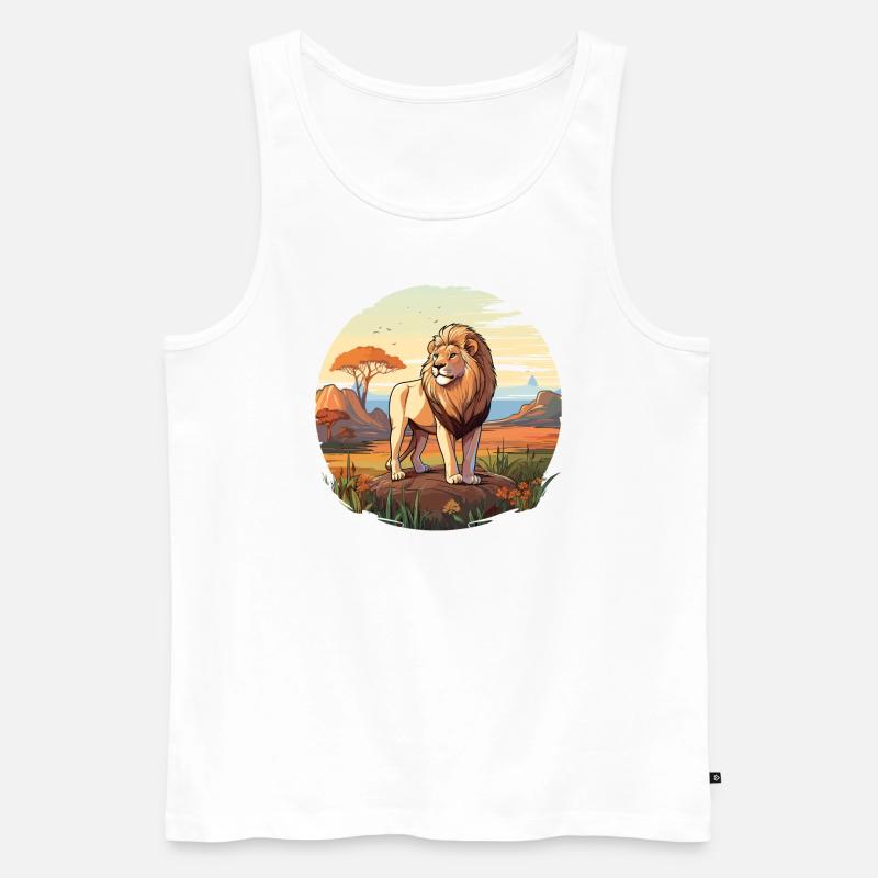 König der Savanne - Männer Premium Bio Tank Top - Weiß
