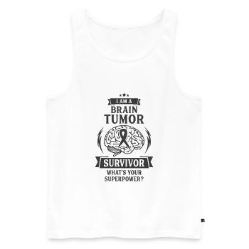 Brain Tumor Survivor - Men's Premium Organic Tank Top - white - Front - Michal (187cm)