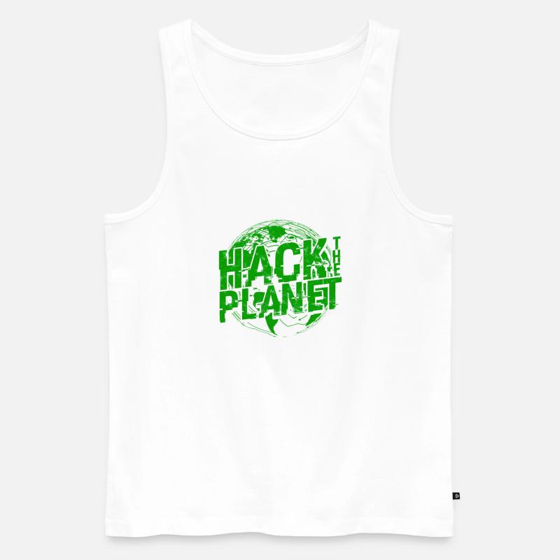 Hack the Planet Software Developer - - Men's Premium Organic Tank Top - white