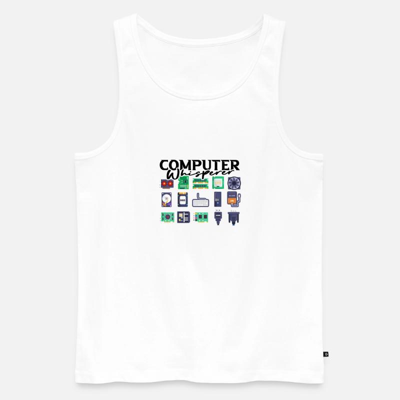 Computer Whisperer - data analyst - Men's Premium Organic Tank Top - white