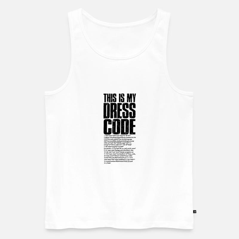 Das ist mein Dresscode - Technologie - Männer Premium Bio Tank Top - Weiß