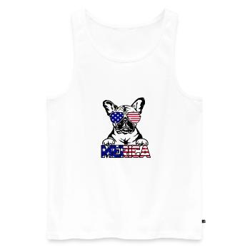Merica - Hundeliebhaber - Männer Premium Bio Tank Top - Weiß - Vorne - AI Model Male 178 light (178cm)