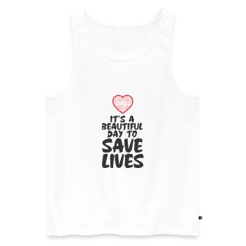 Sauver des vies paramédic docteur docteur docteur cadeau - Débardeur bio Premium Homme - blanc - Devant - Michal (187cm)