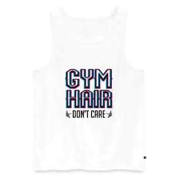 Sport fitness hair funny saying gift - Men's Premium Organic Tank Top - white - Front - Michal (187cm)