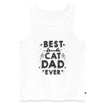 Bester Katzenpapa Katze Papa Geschenkidee - Männer Premium Bio Tank Top - Weiß - Vorne - AI Model Male 178 light (178cm)