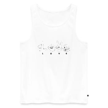 langue des signes amour langue des signes amour amour - Débardeur bio Premium Homme - blanc - Devant - Michal (187cm)