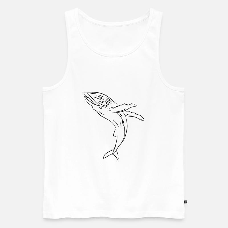 Wal Blauwal - Männer Premium Bio Tank Top - Weiß