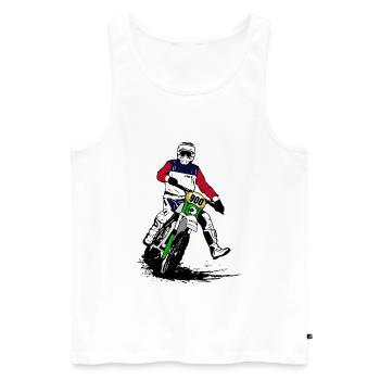 Enduro - Männer Premium Bio Tank Top - Weiß - Vorne - AI Model Male 178 light (178cm)