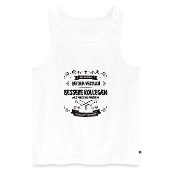 PS du wirst uns fehlen schwarz - Männer Premium Bio Tank Top - Weiß - Vorne - Michal (187cm)