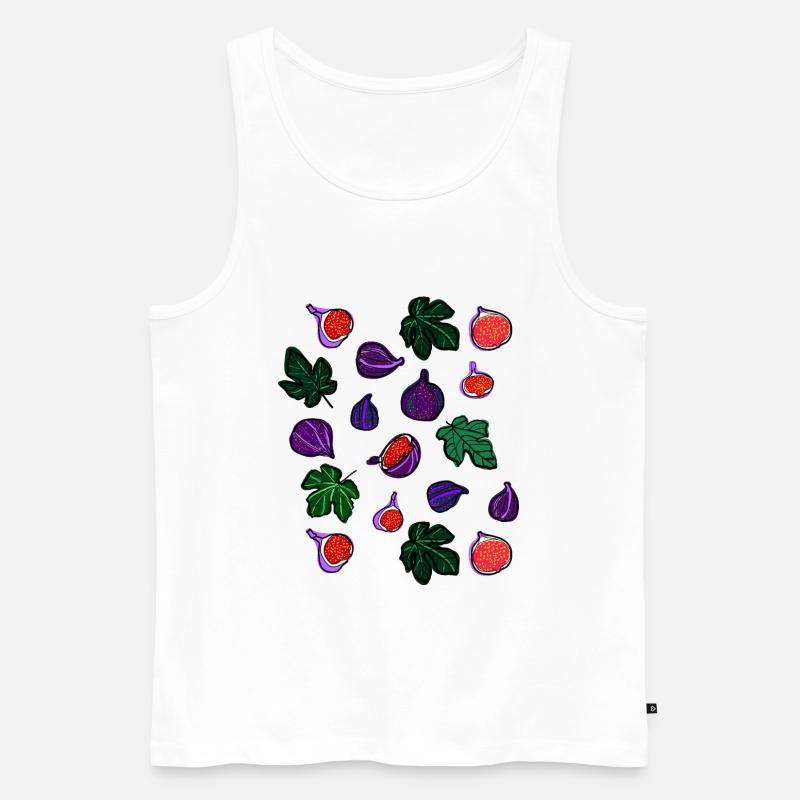 Feigen Früchte Muster1 - Männer Premium Bio Tank Top - Weiß