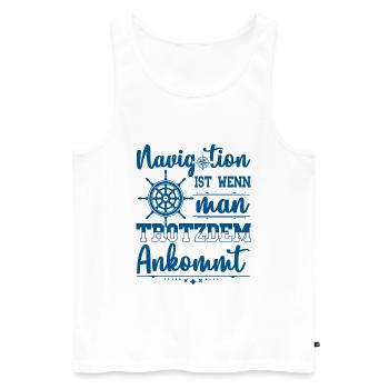 Segeln Segler Segelboot Kapitän Navigation - Männer Premium Bio Tank Top - Weiß - Vorne - AI Model Male 178 light (178cm)