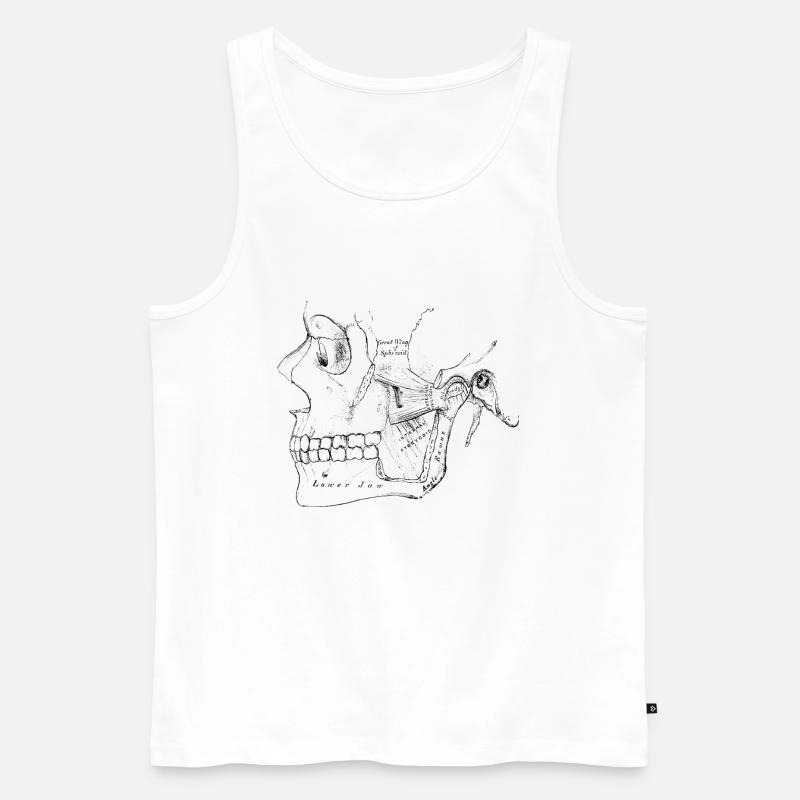 Menschlicher Körper - Schädel - Männer Premium Bio Tank Top - Weiß
