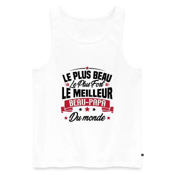 Le meilleur beau papa du monde - Débardeur bio Premium Homme - blanc - Devant - Michal (187cm)