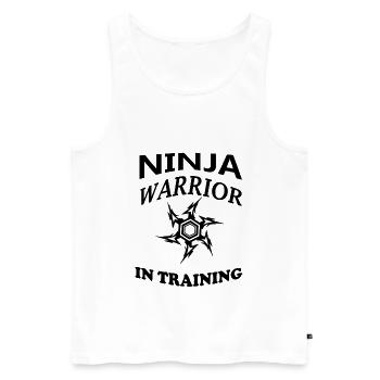 Ninja Warrior in training - Men's Premium Organic Tank Top - white - Front - AI Model Male 178 light (178cm)