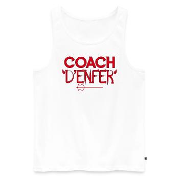 Coach Enfer Coaching Entraîneur cadeau coach ! - Débardeur bio Premium Homme - blanc - Devant - Michal (187cm)