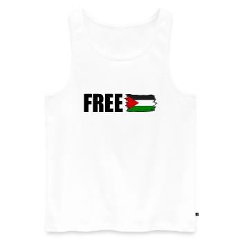 Free palestine - Débardeur bio Premium Homme - blanc - Devant - Michal (187cm)