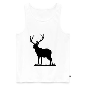 Hirsch - Männer Premium Bio Tank Top - Weiß - Vorne - Michal (187cm)