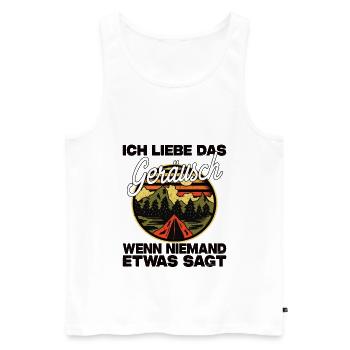 Ich Liebe Das Geräusch Wenn Niemand Etwas Sagt - Männer Premium Bio Tank Top - Weiß - Vorne - AI Model Male 178 light (178cm)