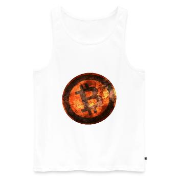Bitcoin - Débardeur bio Premium Homme - blanc - Devant - Michal (187cm)