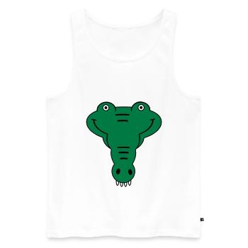 Alligator - Männer Premium Bio Tank Top - Weiß - Vorne - Michal (187cm)
