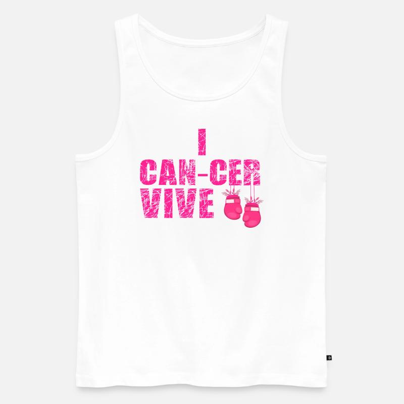 Brustkrebs Brustkrebs Loop - Männer Premium Bio Tank Top - Weiß
