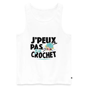 Je Peux Pas J'ai Crochet Cadeau Couture - Débardeur bio Premium Homme - blanc - Devant - Michal (187cm)